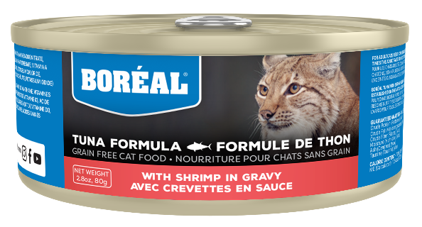 SANS GRAINS | Nourriture en conserve pour chat - Thon rouge & crevettes en sauce / 156g