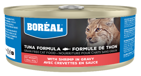 SANS GRAINS | Nourriture en conserve pour chat - Thon rouge & crevettes en sauce / 156g