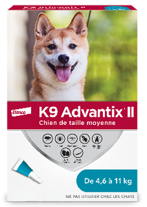 K9 ADVANTIX II | traitement contre les puce, tiques & moustiques / Chiens de 4.6 à 11 kg