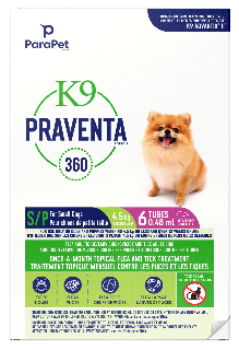 K9 PRAVENTA | traitement contre les puces & tiques / Petits chiens - de 4.5 kg / 6 doses