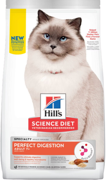 SCIENCE DIET | Nourriture pour chat adulte - 7+ ans - Digestion parfaite / 3.5 lbs