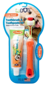 Triple brosse et pâte à dents pour chien - Large