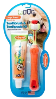 Triple brosse et pâte à dents pour chien - Large