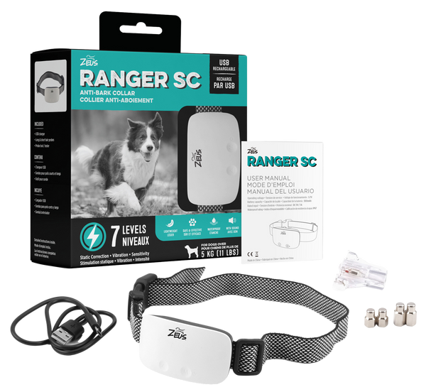 Collier anti-aboiement Ranger SC avec stimulation statique / Chien + de 5 kg