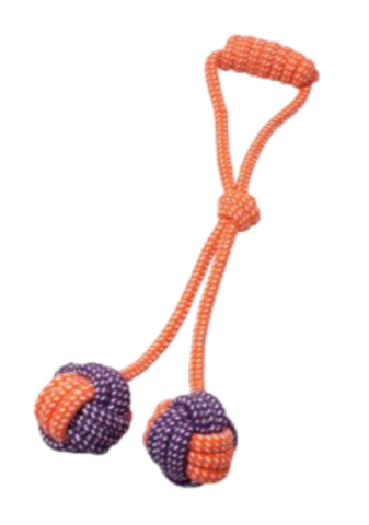 2 Balles de Tennis Crochet avec la corde pour adulte enfant d'exercice  entraînement Chien Chiot Jeu Leçon Outil à Lancer et Jouer