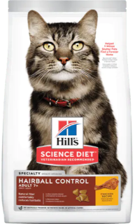SCIENCE DIET | Nourriture pour chat adulte - 7+ ans - Contrôle des boules de poils