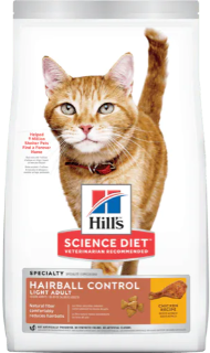 SCIENCE DIET | Nourriture pour chat adulte - Légère - Contrôle des boules de poils