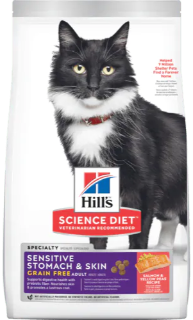 SCIENCE DIET | Nourriture pour chat adulte - Peau & estomac sensible - Sans grains / 13 lbs