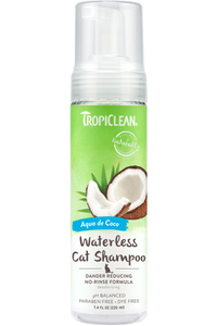 TROPICLEAN | Shampooing sans rinçage pour chat - eau de coco / 220 ml